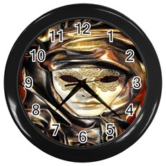 Artistic Venetian Mask Wall Clock (black) by ConteMonfrey