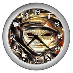 Artistic Venetian Mask Wall Clock (silver) by ConteMonfrey