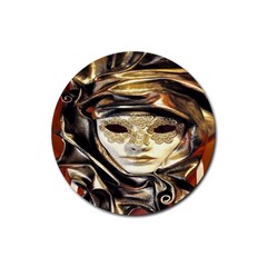 Artistic Venetian Mask Rubber Round Coaster (4 Pack) by ConteMonfrey