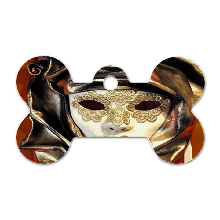 Artistic Venetian Mask Dog Tag Bone (Two Sides)