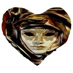 Artistic Venetian Mask Large 19  Premium Heart Shape Cushions Front