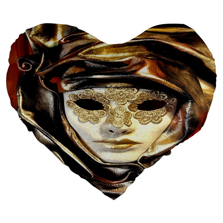 Artistic Venetian Mask Large 19  Premium Heart Shape Cushions