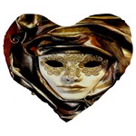 Artistic Venetian Mask Large 19  Premium Heart Shape Cushions Back