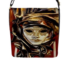 Artistic Venetian Mask Flap Closure Messenger Bag (l) by ConteMonfrey