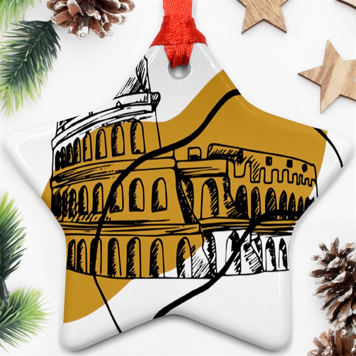 Colosseo Draw Silhouette Ornament (Star)