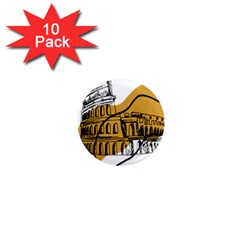 Colosseo Draw Silhouette 1  Mini Magnet (10 Pack)  by ConteMonfrey