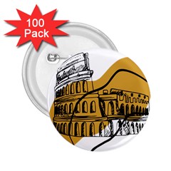 Colosseo Draw Silhouette 2 25  Buttons (100 Pack)  by ConteMonfrey