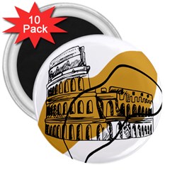 Colosseo Draw Silhouette 3  Magnets (10 Pack)  by ConteMonfrey