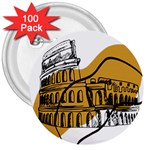 Colosseo Draw Silhouette 3  Buttons (100 pack)  Front