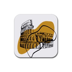 Colosseo Draw Silhouette Rubber Coaster (square) by ConteMonfrey