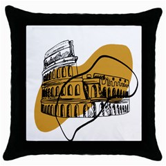 Colosseo Draw Silhouette Throw Pillow Case (black) by ConteMonfrey