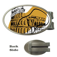 Colosseo Draw Silhouette Money Clips (oval)  by ConteMonfrey