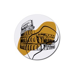 Colosseo Draw Silhouette Rubber Round Coaster (4 Pack) by ConteMonfrey