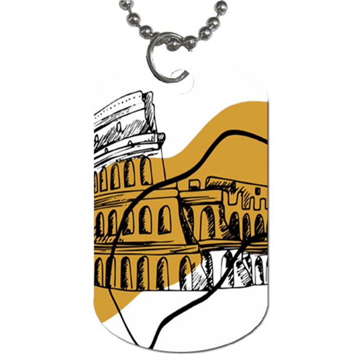 Colosseo Draw Silhouette Dog Tag (One Side)