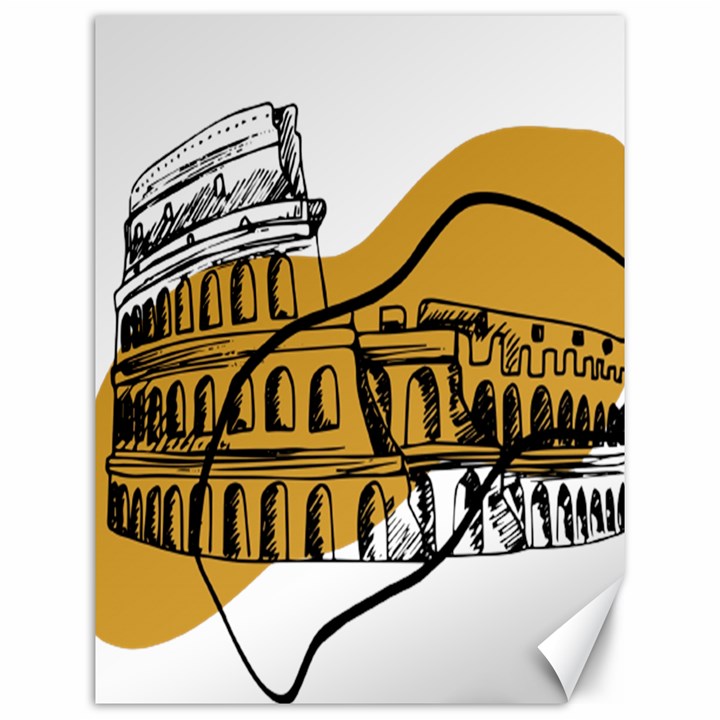 Colosseo Draw Silhouette Canvas 12  x 16 