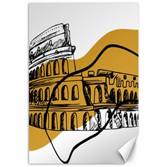 Colosseo Draw Silhouette Canvas 12  X 18  by ConteMonfrey