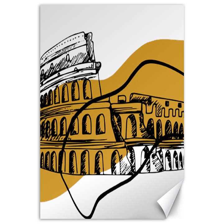 Colosseo Draw Silhouette Canvas 24  x 36 