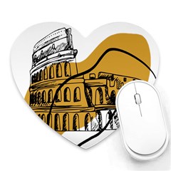 Colosseo Draw Silhouette Heart Mousepads by ConteMonfrey