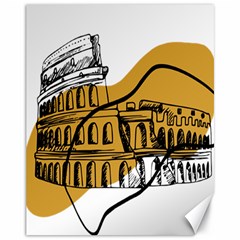 Colosseo Draw Silhouette Canvas 11  X 14  by ConteMonfrey