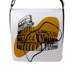 Colosseo Draw Silhouette Flap Closure Messenger Bag (l) by ConteMonfrey