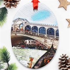 Lovely Gondola Ride - Venetian Bridge Ornament (oval) by ConteMonfrey