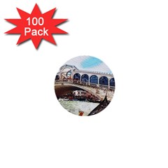 Lovely Gondola Ride - Venetian Bridge 1  Mini Buttons (100 Pack)  by ConteMonfrey