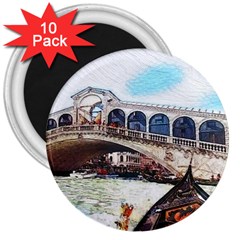 Lovely Gondola Ride - Venetian Bridge 3  Magnets (10 Pack)  by ConteMonfrey