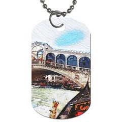 Lovely Gondola Ride - Venetian Bridge Dog Tag (one Side) by ConteMonfrey