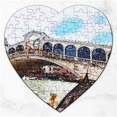 Lovely Gondola Ride - Venetian Bridge Jigsaw Puzzle (heart) by ConteMonfrey