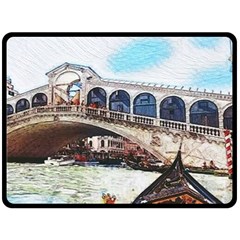 Lovely Gondola Ride - Venetian Bridge Fleece Blanket (large)  by ConteMonfrey