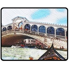 Lovely Gondola Ride - Venetian Bridge Fleece Blanket (medium)  by ConteMonfrey