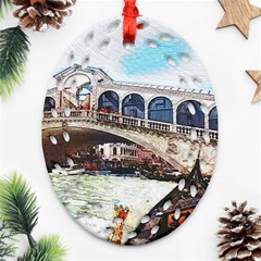 Lovely Gondola Ride - Venetian Bridge Ornament (oval Filigree) by ConteMonfrey