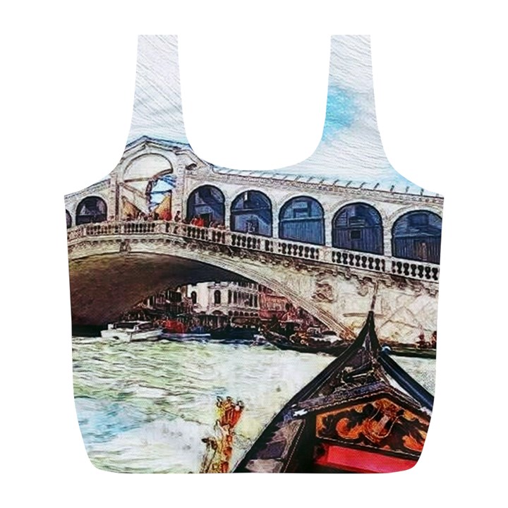 Lovely Gondola Ride - Venetian Bridge Full Print Recycle Bag (L)