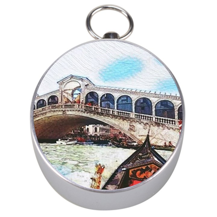 Lovely Gondola Ride - Venetian Bridge Silver Compasses