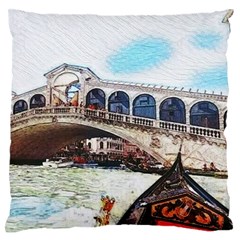 Lovely Gondola Ride - Venetian Bridge Standard Flano Cushion Case (two Sides) by ConteMonfrey