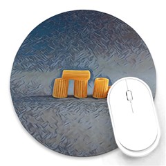 Pasta Is Art - Italian Food Round Mousepads by ConteMonfrey