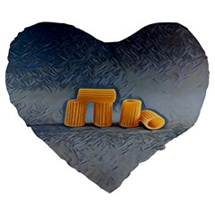 Pasta Is Art - Italian Food Large 19  Premium Flano Heart Shape Cushions by ConteMonfrey