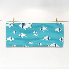 Blue Fish Pattern Hand Towel by danenraven