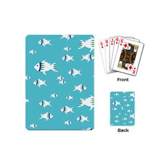 Blue Fish Pattern Playing Cards Single Design (mini) by danenraven