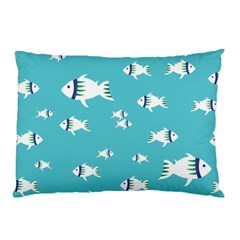 Blue Fish Pattern Pillow Case (two Sides) by danenraven