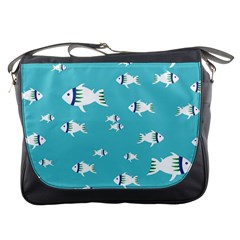 Blue Fish Pattern Messenger Bag by danenraven