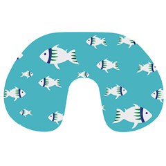 Blue Fish Pattern Travel Neck Pillow by danenraven