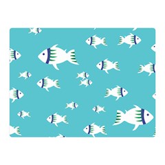 Blue Fish Pattern Double Sided Flano Blanket (mini)  by danenraven