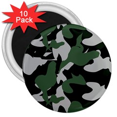 Illustration Camouflage Camo Army Soldier Abstract Pattern 3  Magnets (10 Pack)  by danenraven