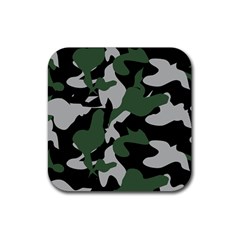 Illustration Camouflage Camo Army Soldier Abstract Pattern Rubber Coaster (square) by danenraven