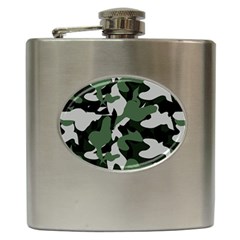 Illustration Camouflage Camo Army Soldier Abstract Pattern Hip Flask (6 Oz) by danenraven