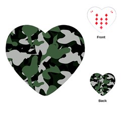 Illustration Camouflage Camo Army Soldier Abstract Pattern Playing Cards Single Design (heart)