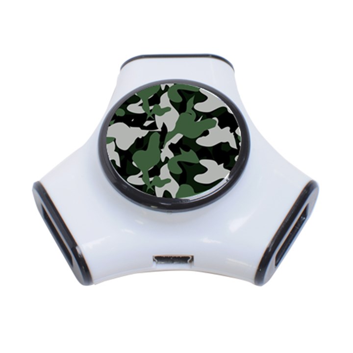 Illustration Camouflage Camo Army Soldier Abstract Pattern 3-Port USB Hub