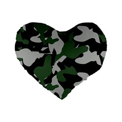 Illustration Camouflage Camo Army Soldier Abstract Pattern Standard 16  Premium Heart Shape Cushions by danenraven