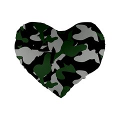 Illustration Camouflage Camo Army Soldier Abstract Pattern Standard 16  Premium Flano Heart Shape Cushions by danenraven